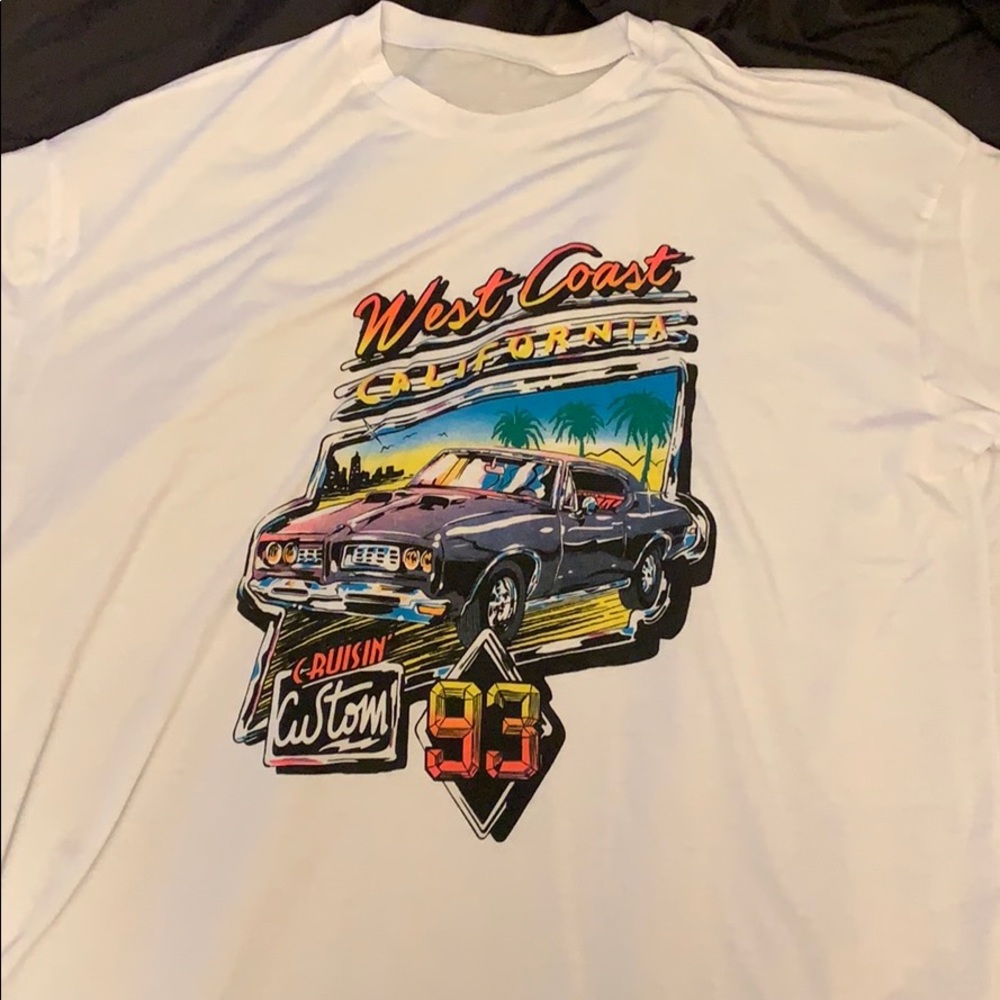 White graphic tee